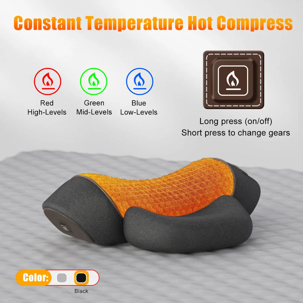 ThermaVibe™ Neck Relief Pillow — Soothing Heat, Gentle Stretch & Targeted Vibration