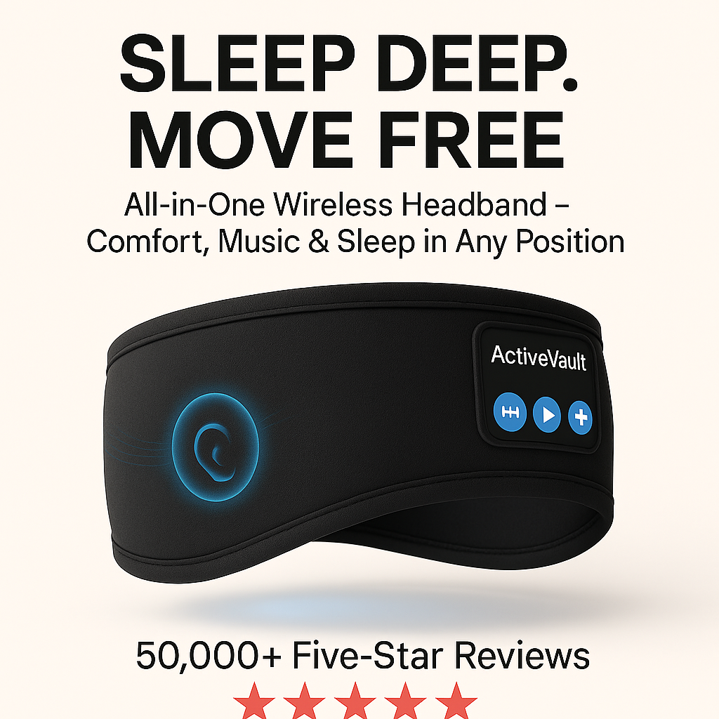 All-In-One Bluetooth Sleep & Sports Headband: Experience Ultimate Comfort with Wireless Headphones and Music Eye Mask for Workouts, Travel, and Relaxation