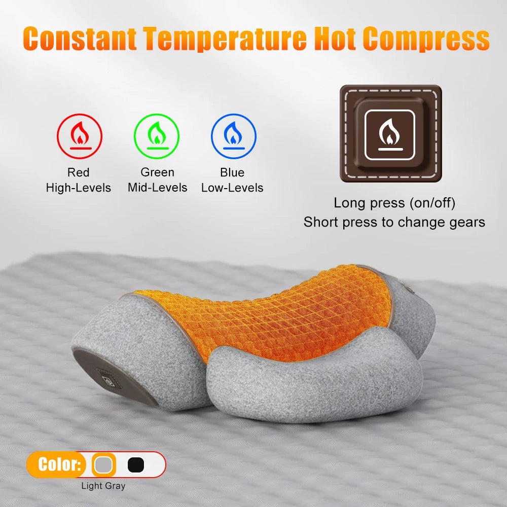 ThermaVibe™ Neck Relief Pillow — Soothing Heat, Gentle Stretch & Targeted Vibration