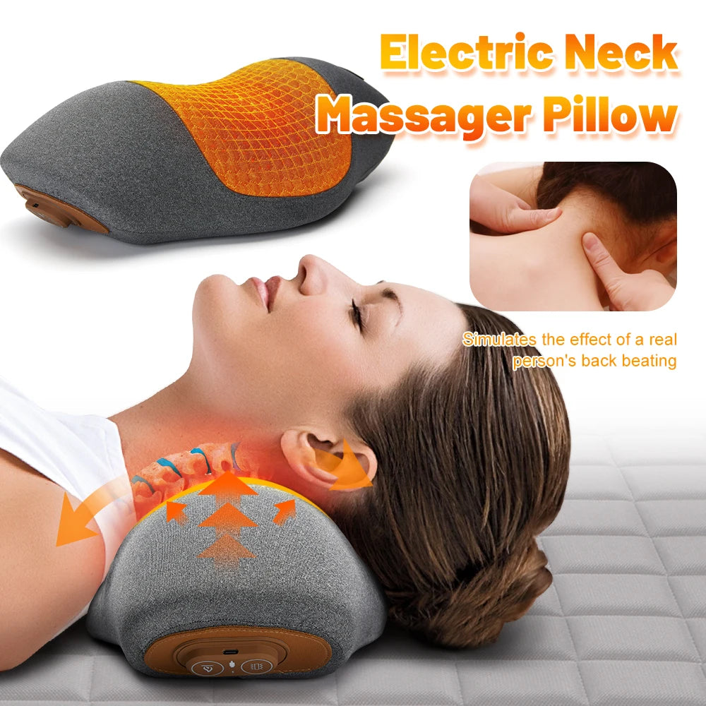 ThermaVibe™ Neck Relief Pillow — Soothing Heat, Gentle Stretch & Targeted Vibration