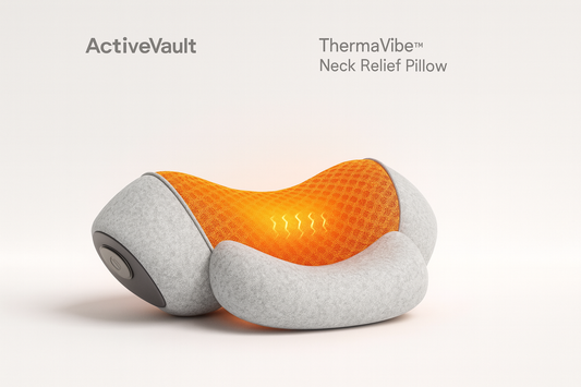 ThermaVibe™ Neck Relief Pillow — Soothing Heat, Gentle Stretch & Targeted Vibration