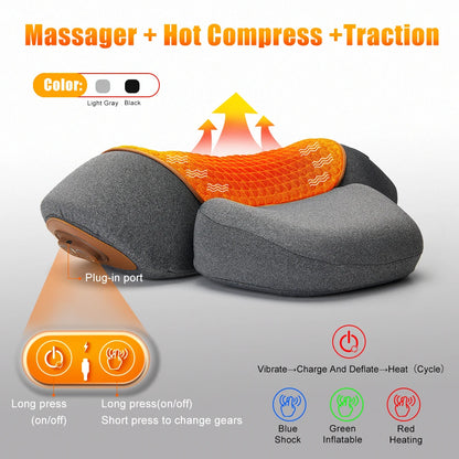 ThermaVibe™ Neck Relief Pillow — Soothing Heat, Gentle Stretch & Targeted Vibration